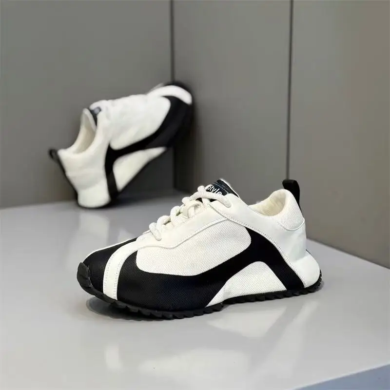 

Дышащая обувь для бега из искусственной кожи на толстой подошве, осень 202, мужская прогулочная обувь, модные кроссовки, удобные уличные противоскользящие кроссовки