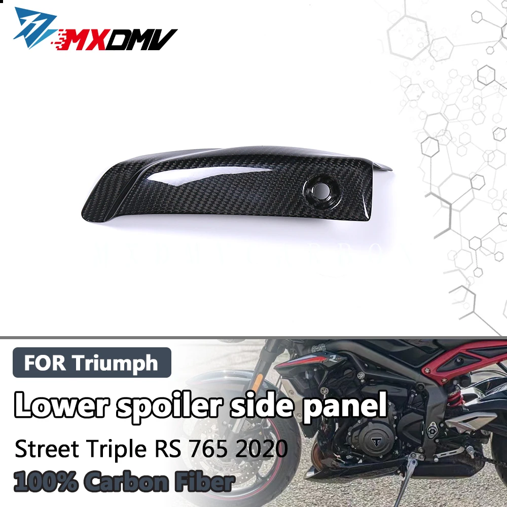 

Нижний спойлер из 100% углеродного волокна для Triumph Street Triple 765 RS 2020 2021 2022 2023, обтекатель боковой панели, аксессуары для мотоциклов