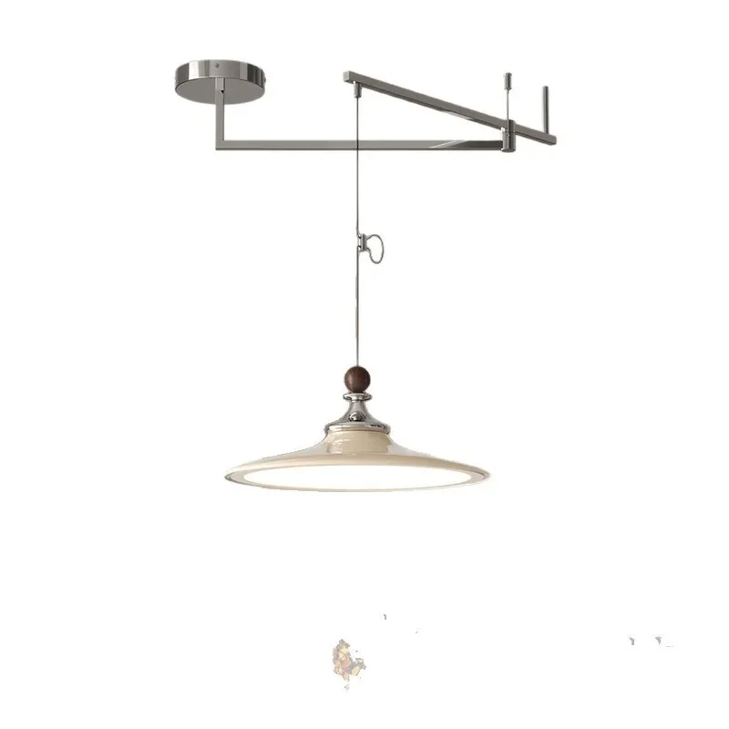 Medieval style rocker arm restaurant chandelier retro minimalist style dining table light bar dining room art creative atmosp