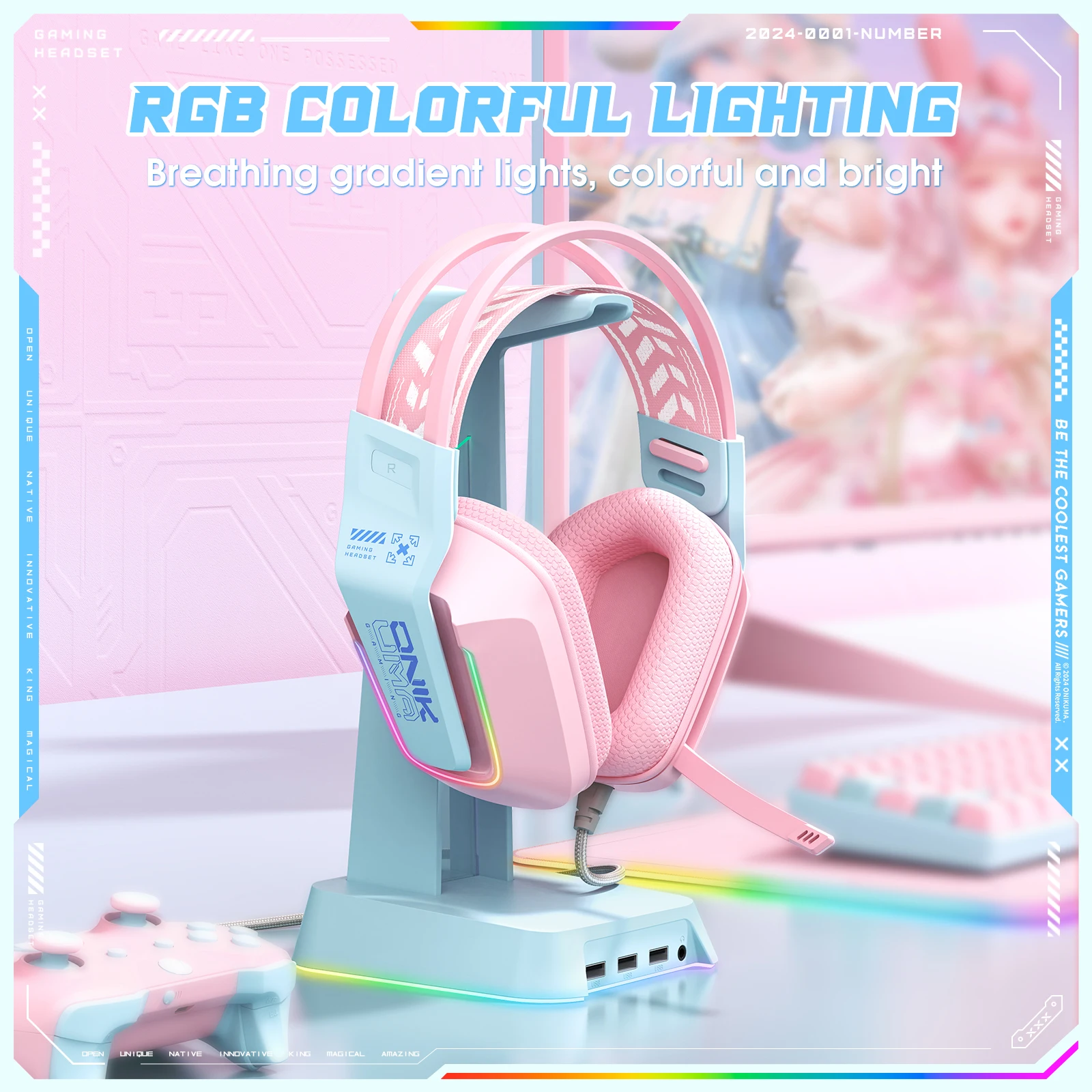 

Проводные Игровые наушники ONIKUMA X13 с RGB-подсветкой и микрофоном