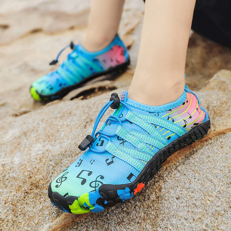 2024 Barefoot Shoes Kids Aqua Shoes Breathable Quick-drying Sneakers Beach Child Non-slip Slippers Soft Fit Heel Note sneakers