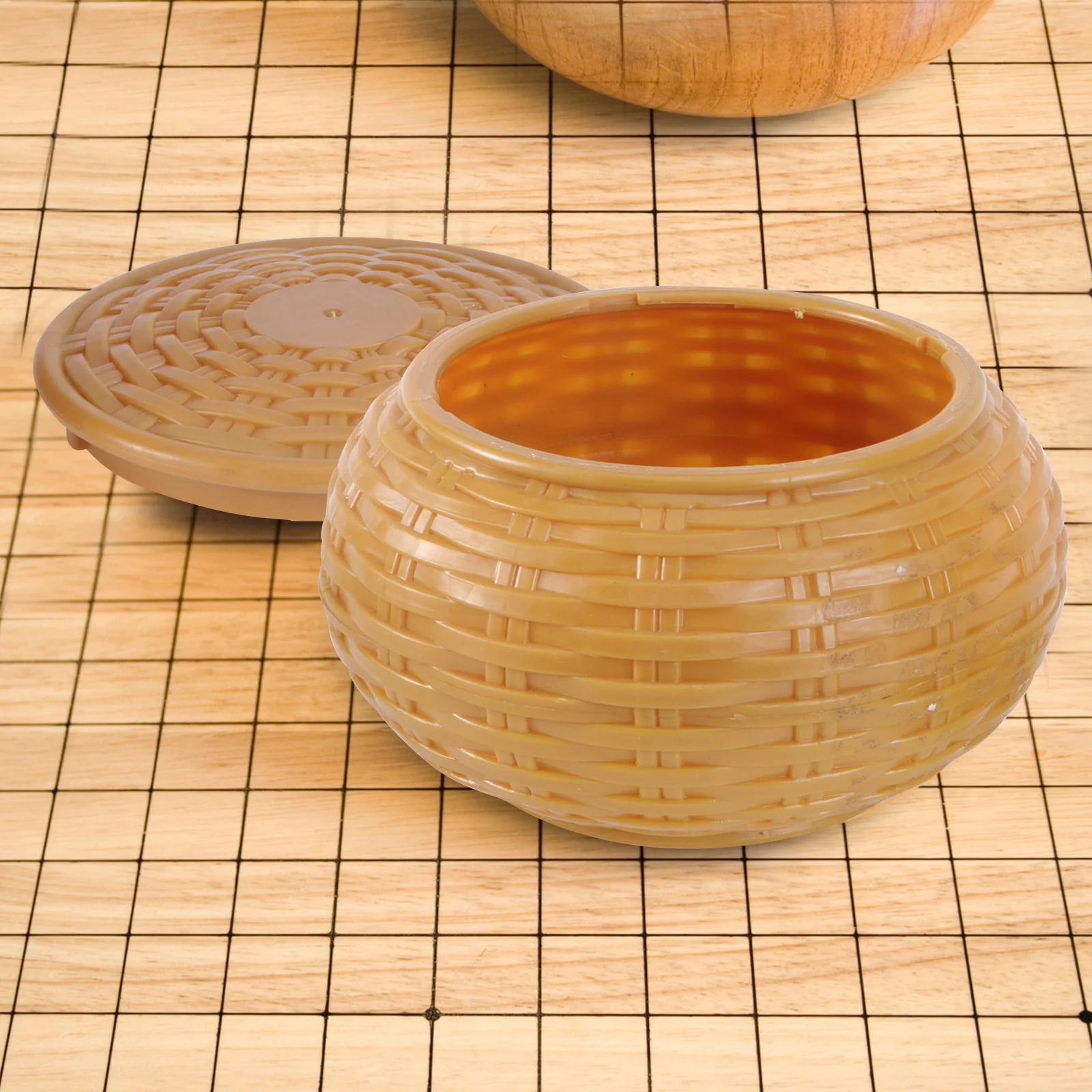 

2Pcs Go Chess Pieces Storage Wooden Container Handmade Polished Wood Natural Eco Friendly Storage Box for Game Stones Candy