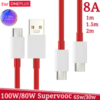 Oneplus Original Cable 100W Supervooc Dash Warp Charge Type C Fast Charging Cable One Plus 13 12 11 5G 10 Pro Nord 4 3 9RT Pad