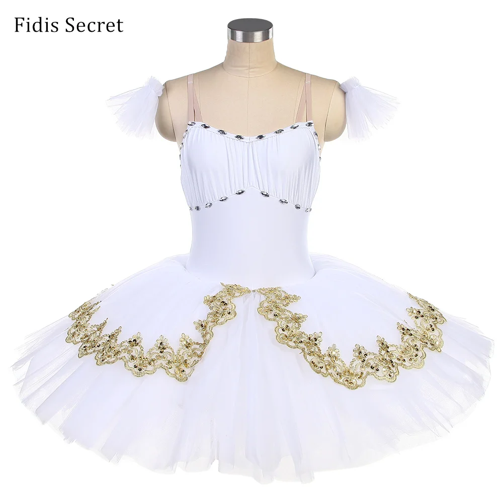 

High Quality Pre-professional Platter Ballet Tutu Dance Costumes,Girls Ballerina Swan White Classical Performance Stage Wear