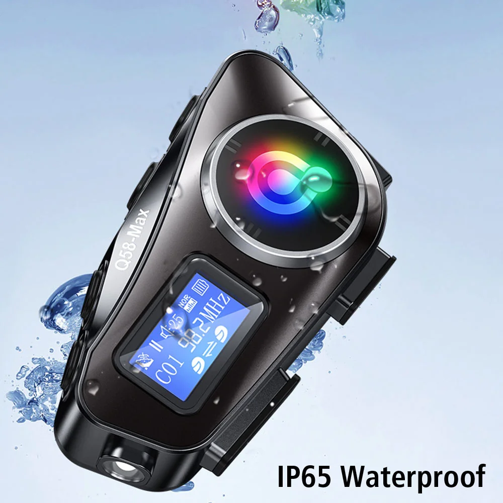 TLCRETE Q58 Max Multi-Scena Mista Condivisione di Musica Dual Core Schermo LCD Impermeabile Interfono Senza Fili Casco da Moto Auricolare