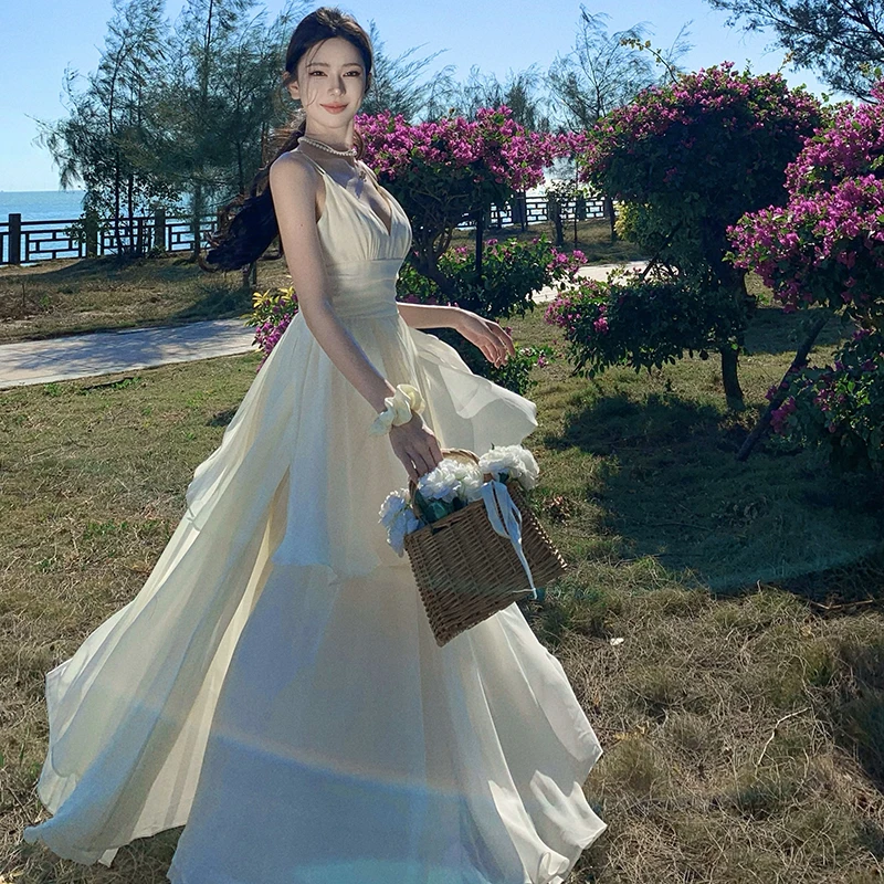 Beach Vaion Fairy T Off-oulder Long Sve Maxi Dr مع حواف من الدانتيل للاحتفال بعيد الميلاد أو الزفاف
