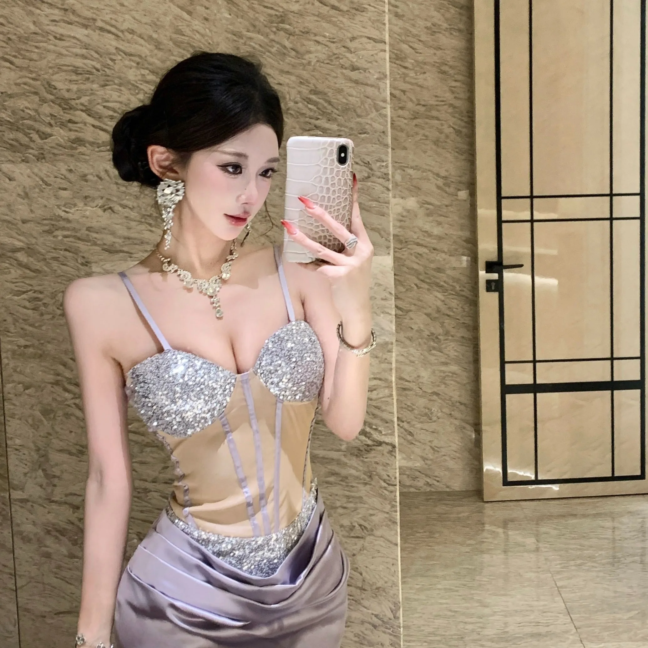 

Изысканное вечернее платье с пайетками и пэчворком, дизайн Sensation, весна 2026, новинка, женское длинное вечернее платье...