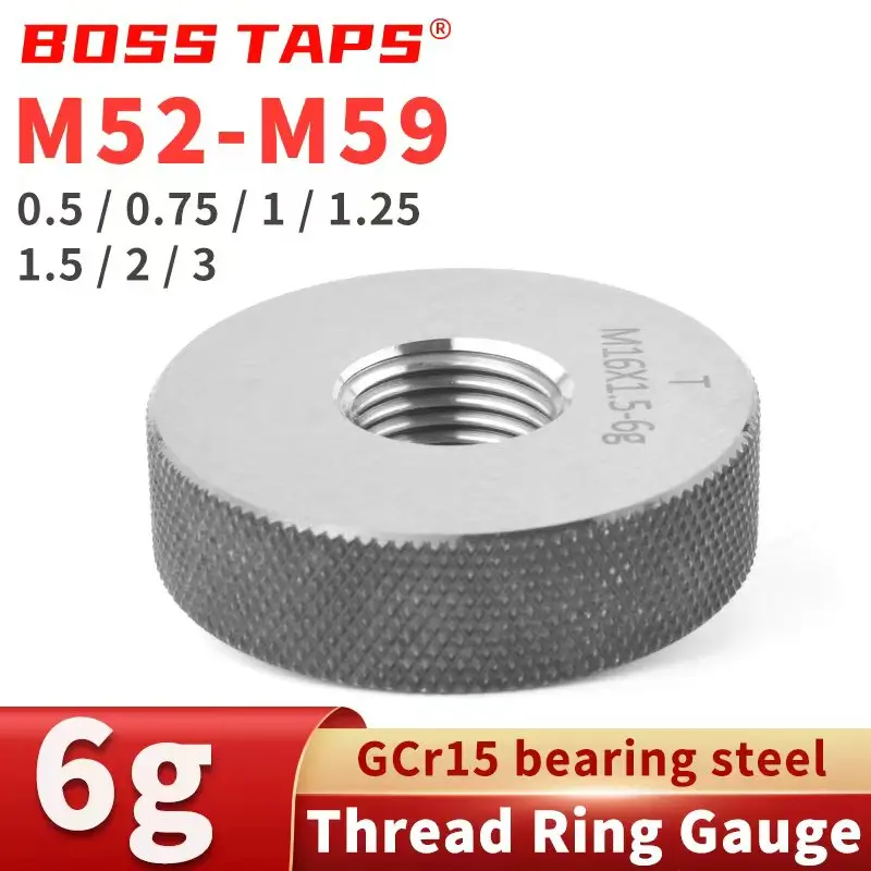 

BOSS TAP 1 компл. (1 * GO + 1 * NOGO) 6 г точность стандартная метрическая мелкозубная резьба кольцевой калибр M52-M59 easure Tools