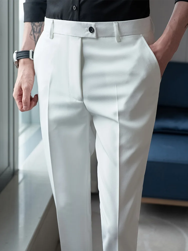 

Мужские белые деловые повседневные брюки Faion Slim Fit прямого кроя, не мнущиеся, с эффектом не требования глажки, комплект из девяти предметов