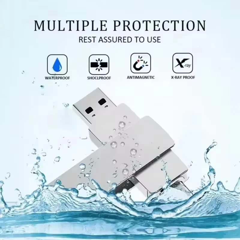 Nowy dysk USB 3.2 o szybkości 520 MB/s, szybki pendrive 2w1 Type-C OTG, wodoodporny, duża pojemność do przechowywania danych w telefonie, komputerze PC. — zdjęcie produktu 4