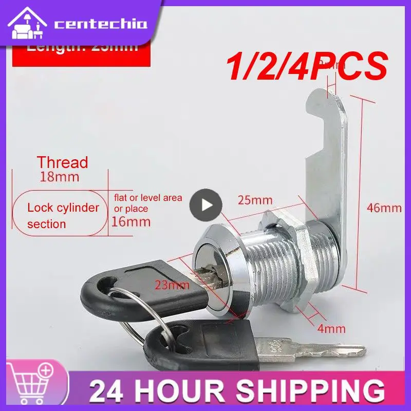 1/2/4PCS Cylinder Locks Door Cabinet Mailbox Padlock Drawer Cupboard Box Lock With 2 Keys Cam Locks For Furniture Hardware