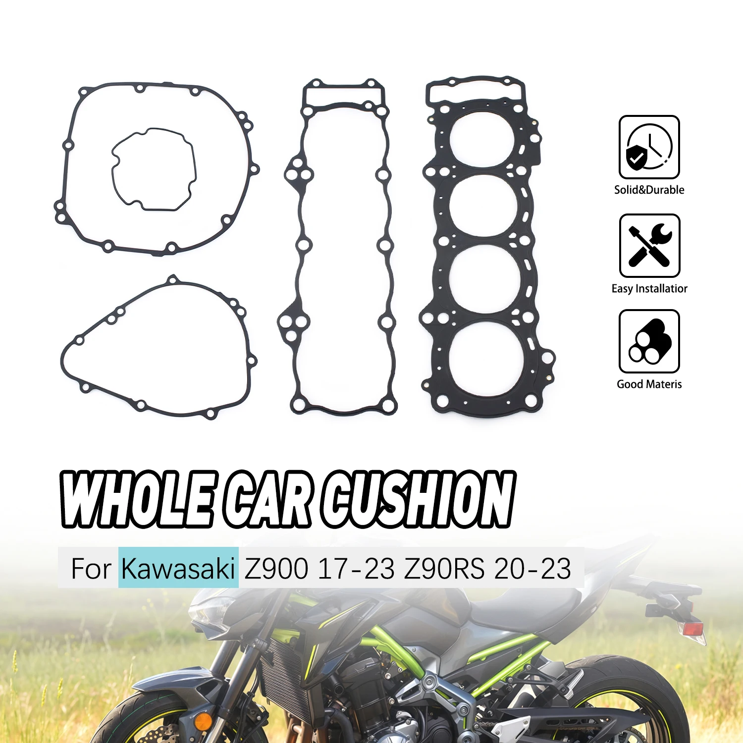 

Motorcycle Cylinder Head Crankcase Cover Gasket Kits Set For Kawasaki Z900 2017-2023 Z90RS 2020-2023