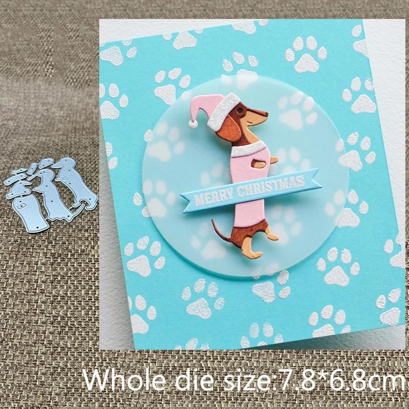 New Design Craft Metal stencil mold Cutting Die Christmas Sausage Dog scrapbook die cut Album Paper Card Craft Embossing