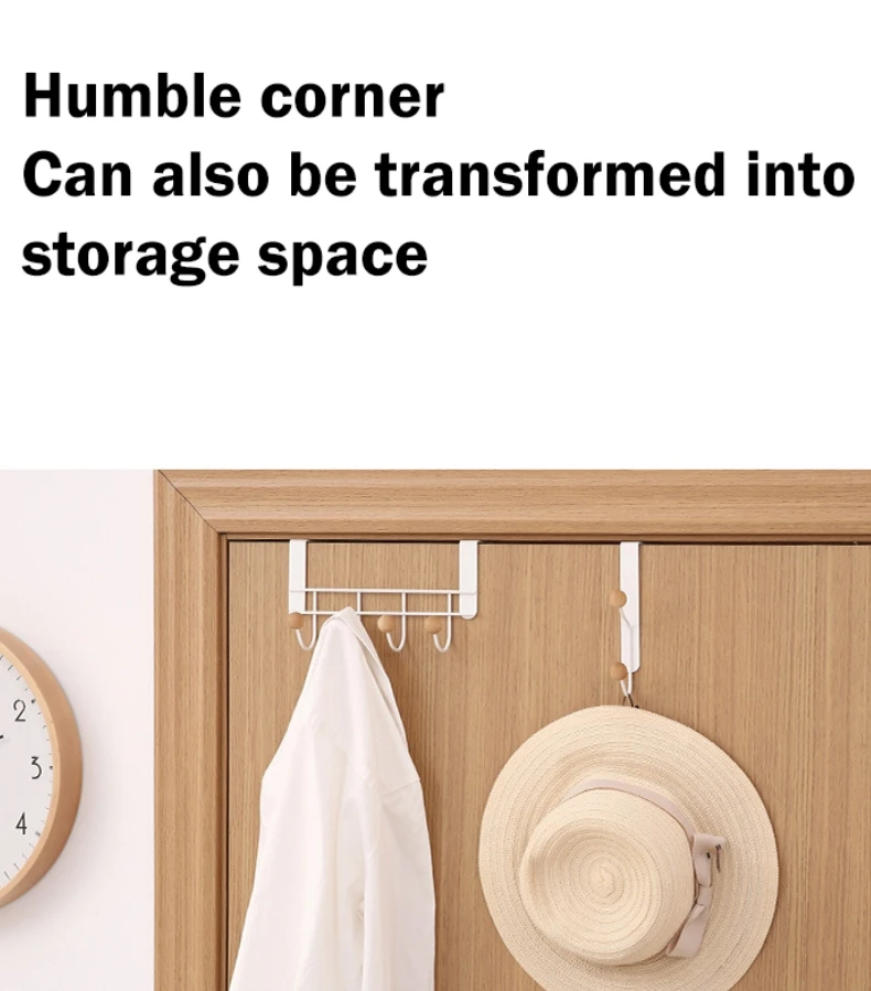 Storage Hook Behind Door Punch-Free Hanger Home Living Room Bedroom Storage Rack Clothes Hat Scarf Coat Storage Commodity Shelf