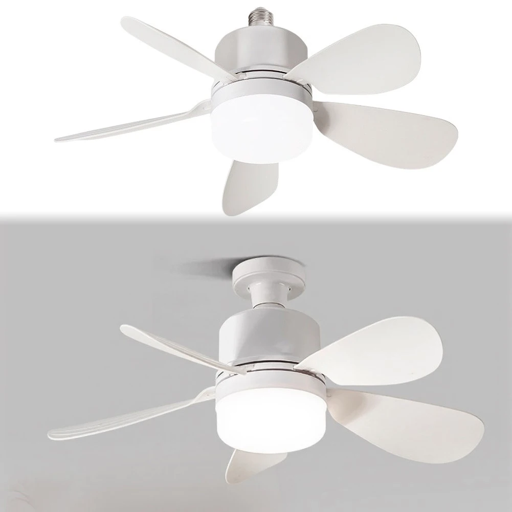 420/520mm Ceiling Fan With LED Light Remote Control Cordless Light Socket Fan For Kitchen Bedroom Small Room