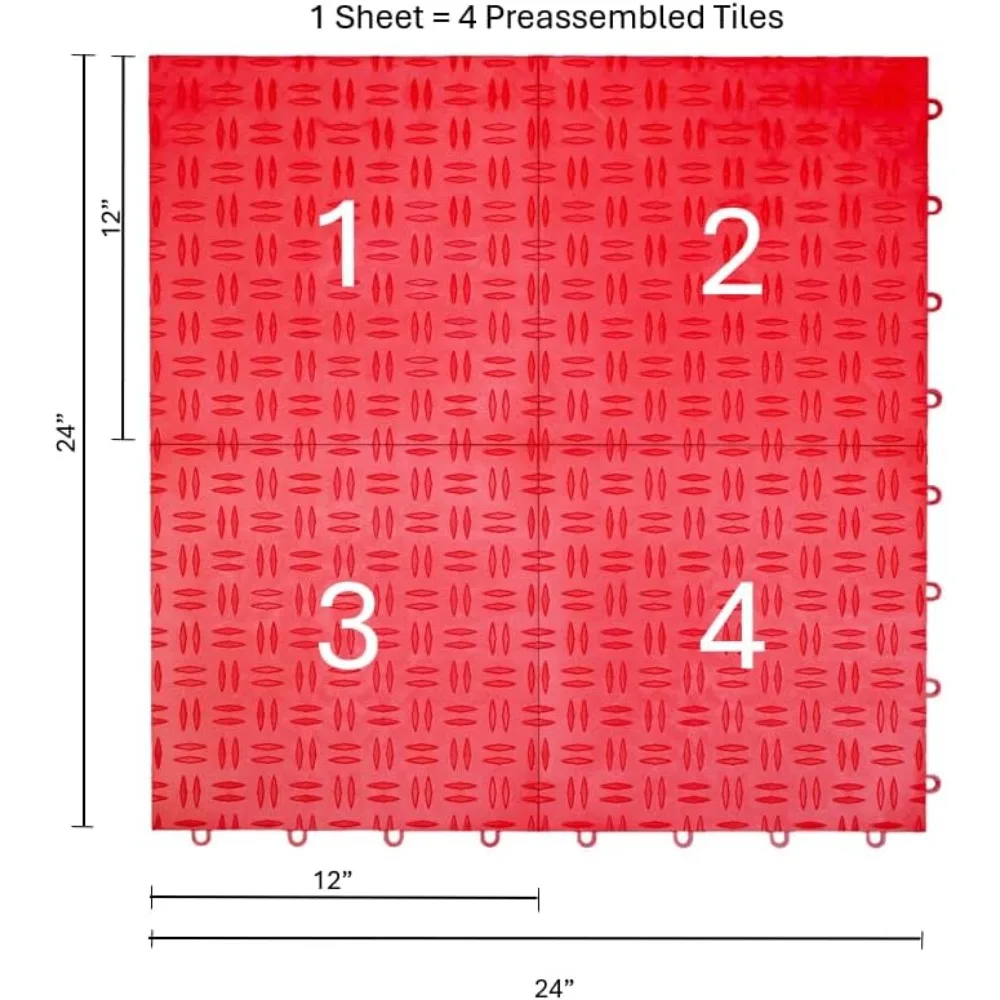 Ineinandergreifende, robuste Copolymer-Garagenbodenfliesen – rutschfest, langlebig, modular, einfache Installation für eine verbesserte Fahrzeugaufbewahrung