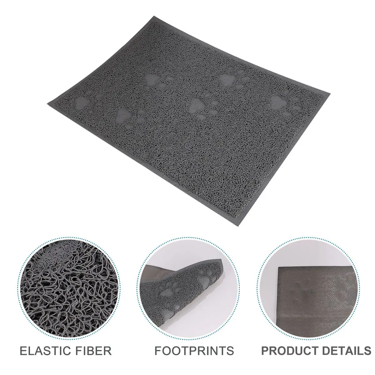 

1pc Anti-slip Cat Litter Mat Waterproof Claw Grinding Mat Splash-proof Cat Cushion Pet Supplies (Grey)