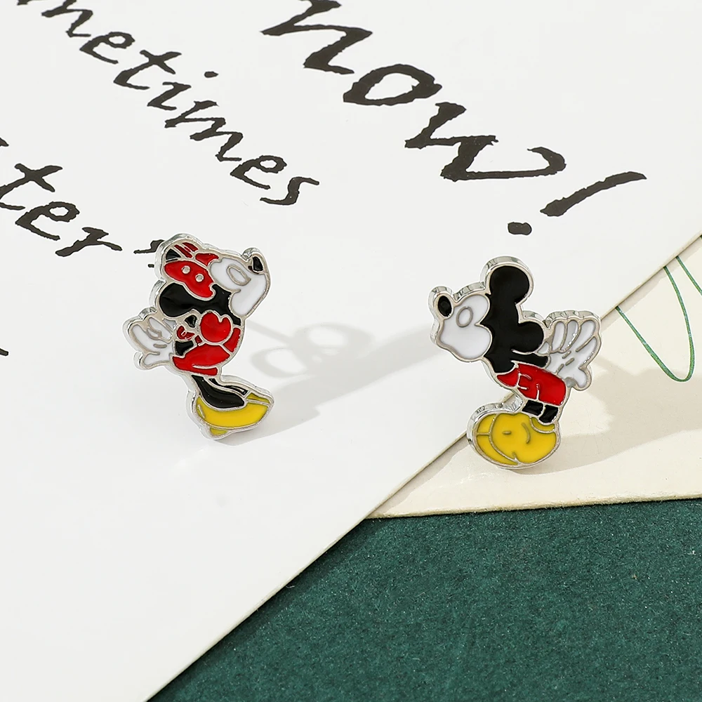 1pair Disney Mickey Minnie Mouse Earrings Simple High Quality Earring Female Jewelry Fashion Accessorie Gift