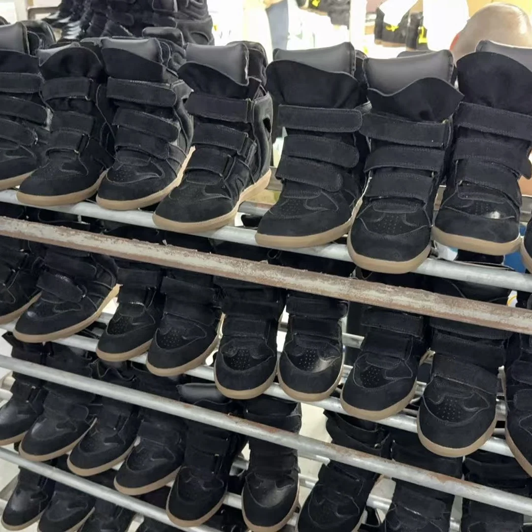 

Invisible Heightening High Top Women's oes Autumn Winter Sle Casual Board oes Magic Tape Closure round Toe Rubber Sole