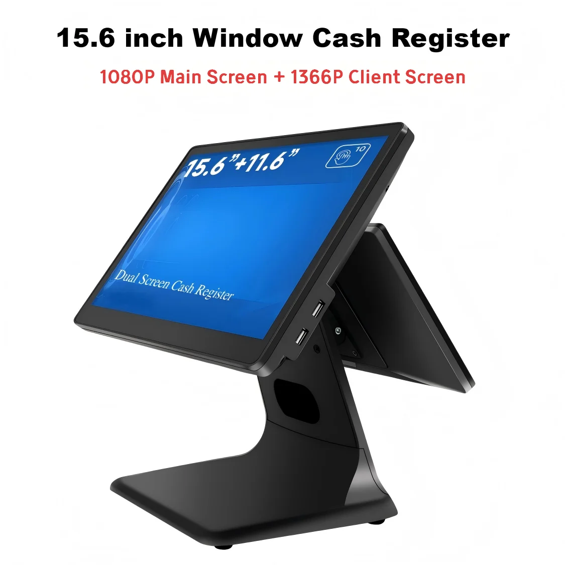 15.6 Inch Windows Cash Register 1920*1080 Pixels Win 10 8 G 128 G Touch Screen POS Optional 11.6 Client Screen, Restaurant POS