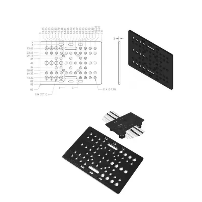 Części do drukarek 3D Zestaw płyt V-Slot 20-80 mm z 6 kółkami do czarnego aluminiowego zestawu V-Slot Solid V POM do części maszyn CNC — zdjęcie produktu 5