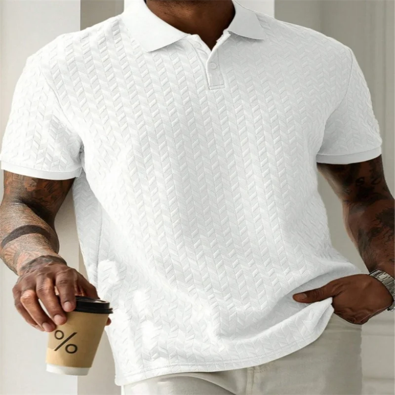 

New Men's Summer Short-Sleeve Polo Shirt, Street Style, Solid Color, Breathable Men's Top, Available in 6 Colors