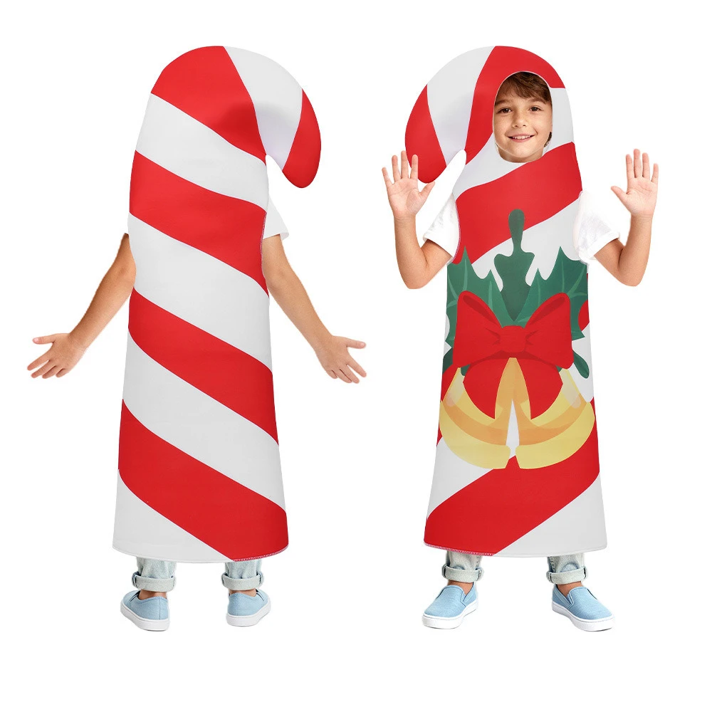 

Рождественский карнавальный костюм Candy Cane, детский комбинезон с конфетными тростями, Фанни, праздничная вечеринка, сценическая одежда, Рождество