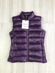 Gilet in piuma da donna autunno e inverno slim tinta unita 90% gilet ispessente con colletto in piuma d'anatra bianca inclusa la funzione NFC