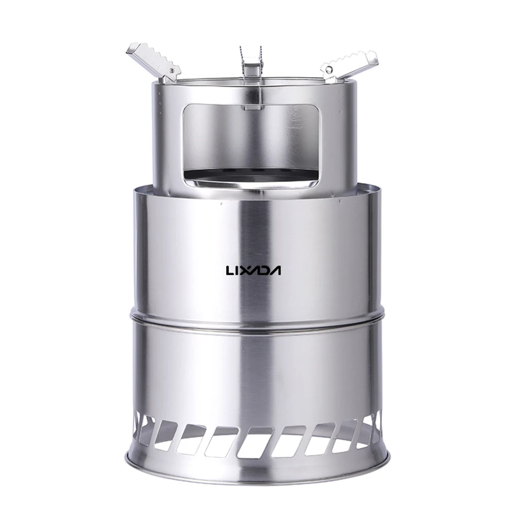 

Outdoor Windproof Wood Burning Stove Portable Folding Stainless Steel Camping Stove Cooking Stove Equipment