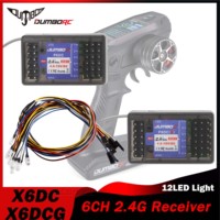 DUMBORC 6CH P6DC P6DCG Gyro Receiver 2.4G 12LED Light System for X6 X4 X5 Transmitter Remote Controller RC Car Boat Tank Vehicle