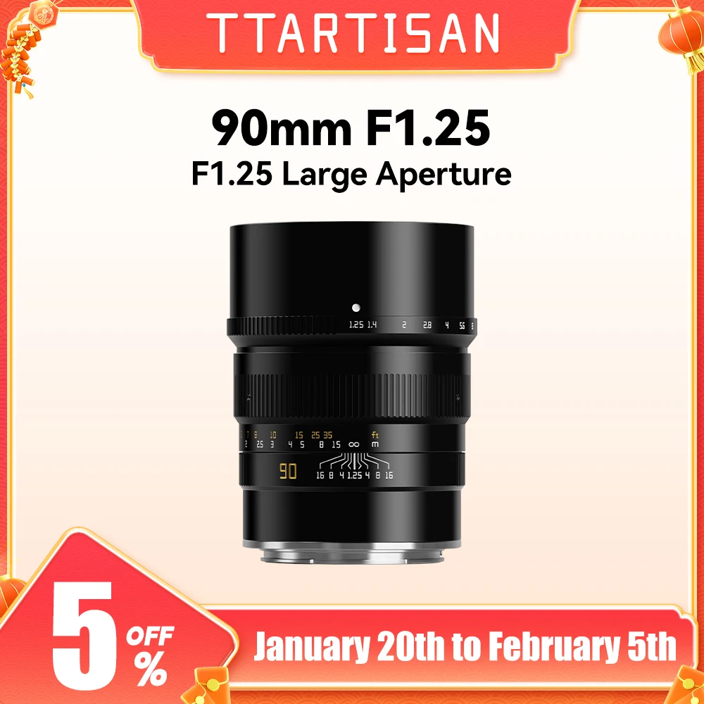 

TTArtisan 90mm F1.25 Full Frame Large Aperture Lens for Sony Nikon Canon Sigma Panasonic Lumix Fuji Leica Camera Lens Объектив