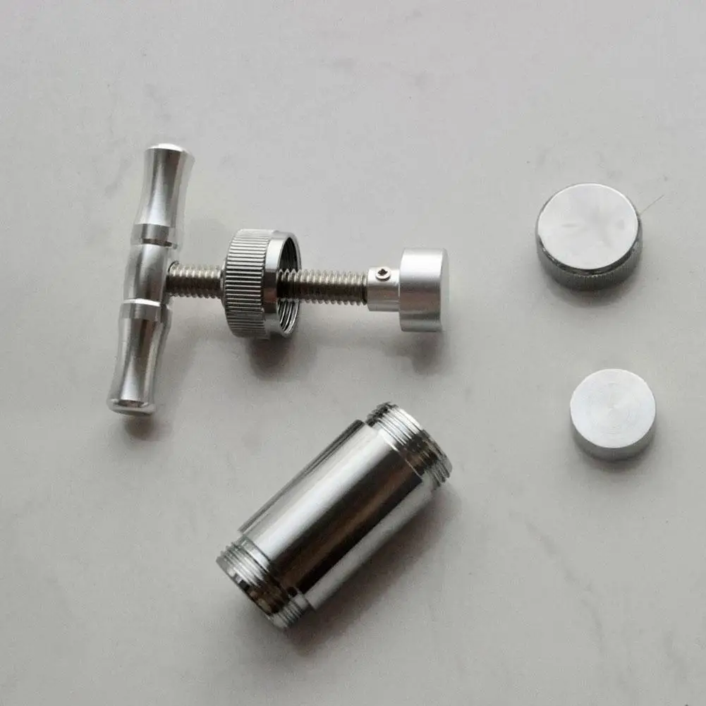 High-end liga de metal compressor presser t em forma mini tabaco erva imprensa espremedor imprensa lidar com ferramenta resistente anodizado
