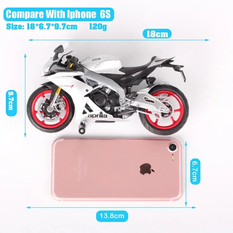 Aprilia RSV4 RR1000 Model Motocykla Wyścigowego w Skali 1/12, Fabrycznie Wyprodukowany Model Odlewany, Replika Motocykla, Zabawka, Zweryfikowane Zdjęcia, Prezent