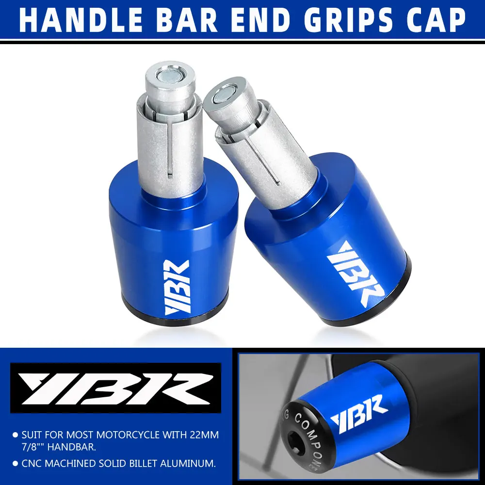 

7/8''22MM Handle Bar Ends For YAMAHA YBR 125 250 YBR125 YBR250 2005-2020 2019 2018 Handlebar Grip Cap Anti Vibration Silder Plug