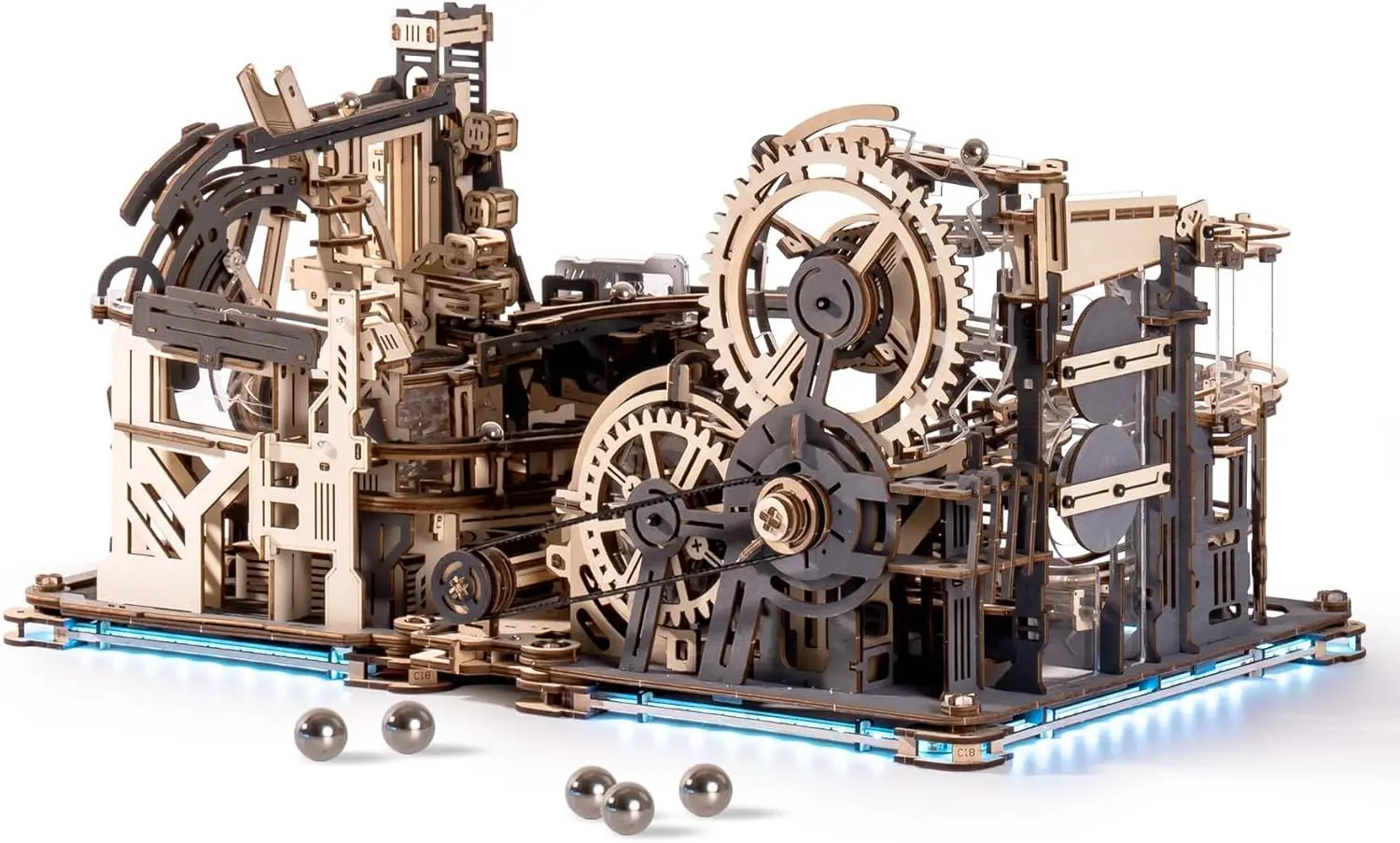 Pacchetto Link Run in marmo per Marble Night City LGA01 e Marble Spaceport LGC01, puzzle in legno 3D Kit modello per adulti per costruire regali