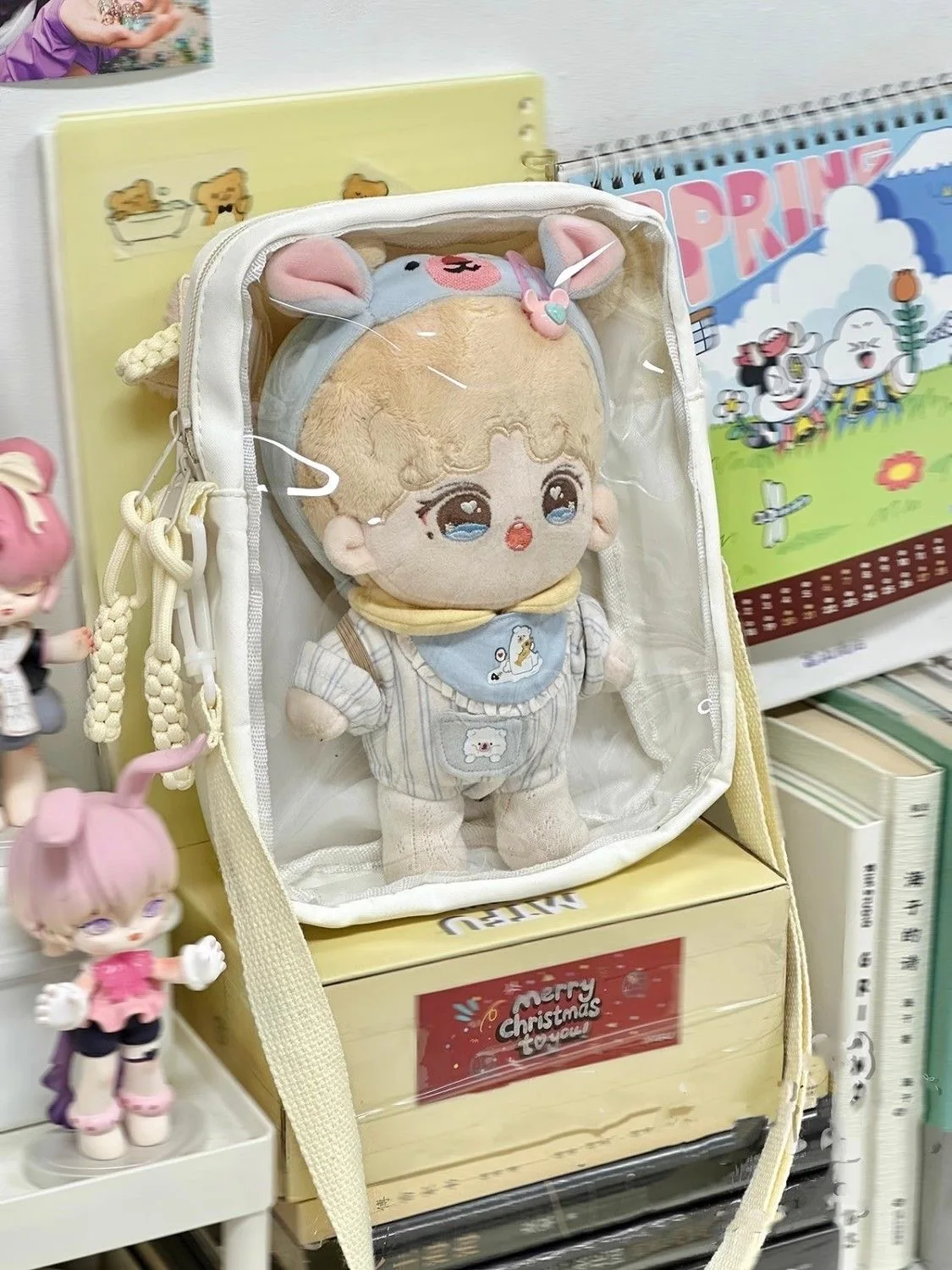 Lovely Small Bag For Girls Transparent Pocket Itabag Women With Zipper Itabag for 20cm dolls Handbags and Purses Crossbody Bags