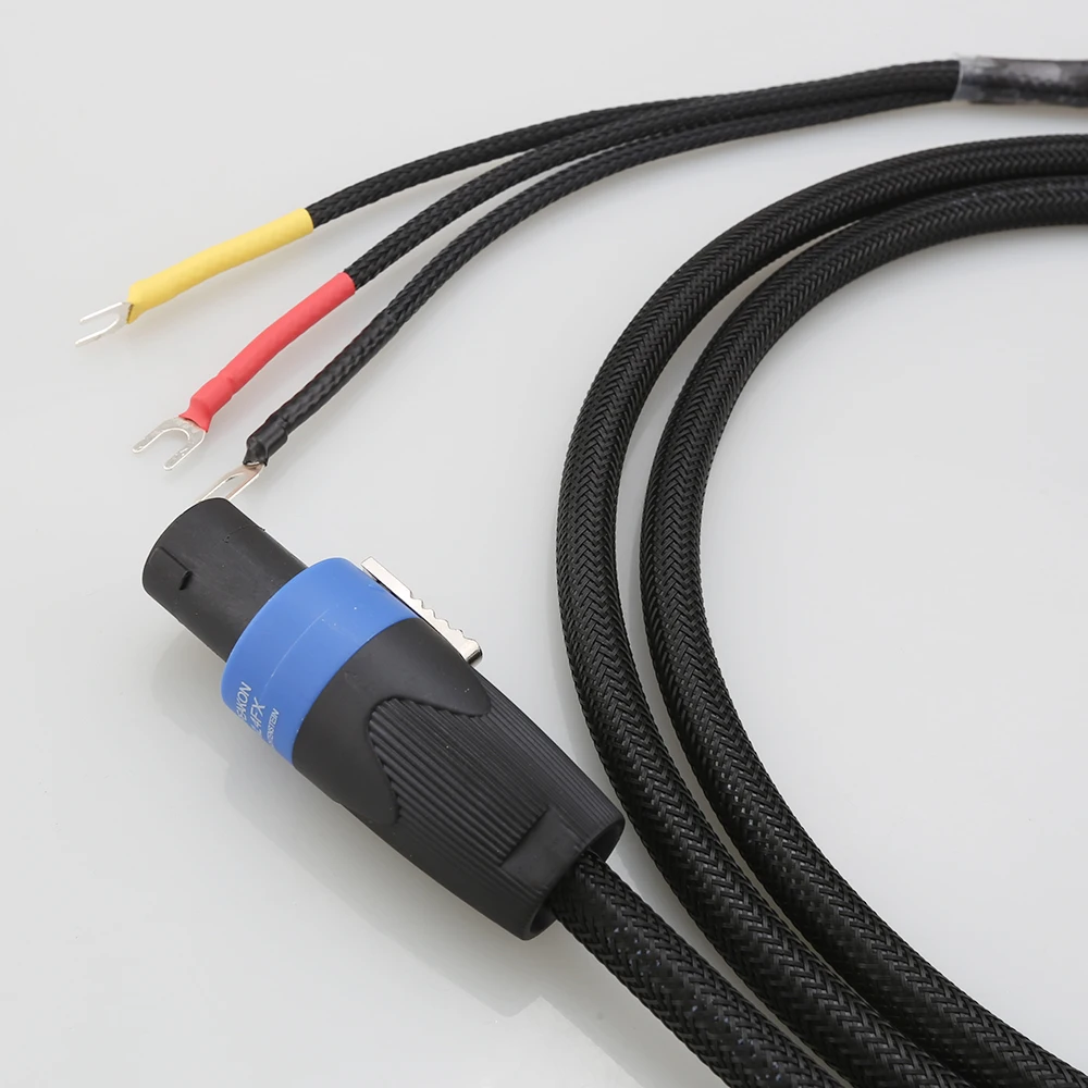 3‑Wire Speakon to Banana/Spade Hi‑Level Subwoofer Cable High Level Input Audio Cord for REL BK MJ Acoustics Subwoofer