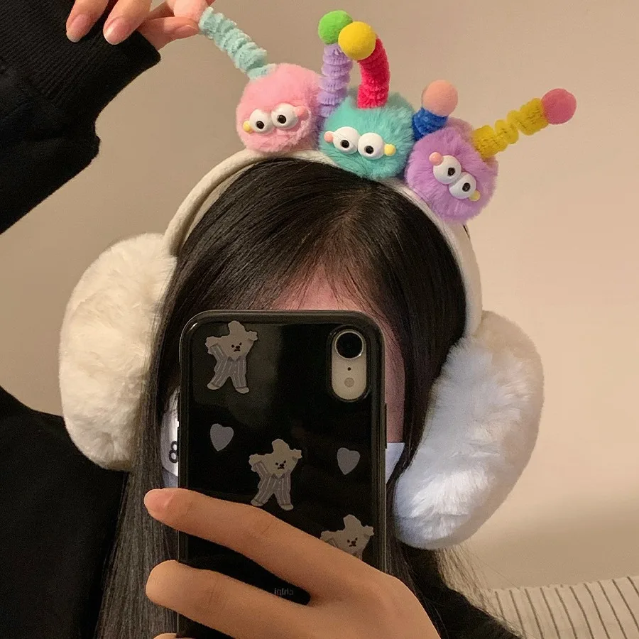 Halloween Funny Earmuffs Cute Interesting Little Colorful Monsters Ear Muffs Woman Girl Party Warm Accessories