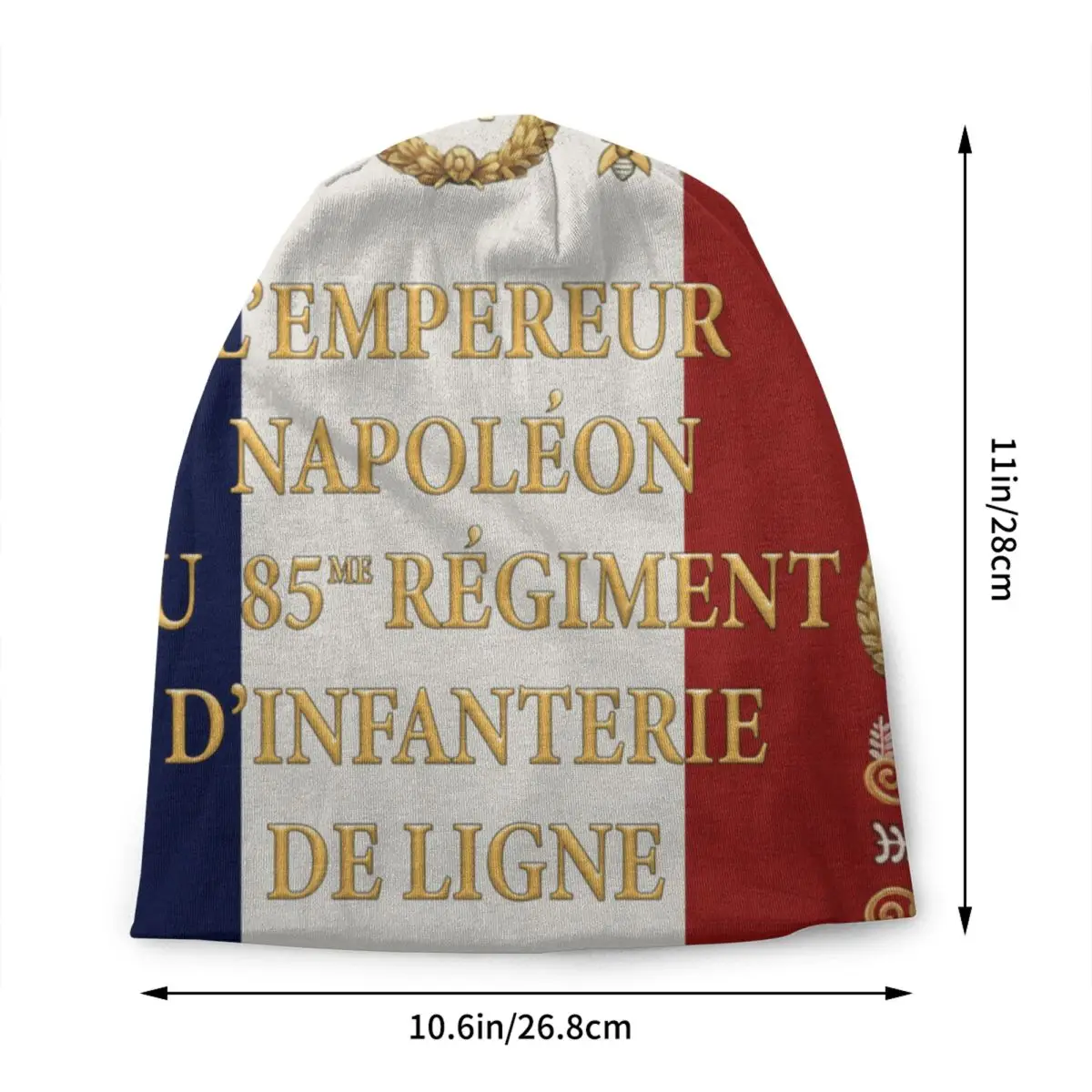 Napoleonic French 85th Regimental Flag Bonnet Hats Fashion Knitting Hat For Warm France Fleur De Lis Skullies Beanies Caps