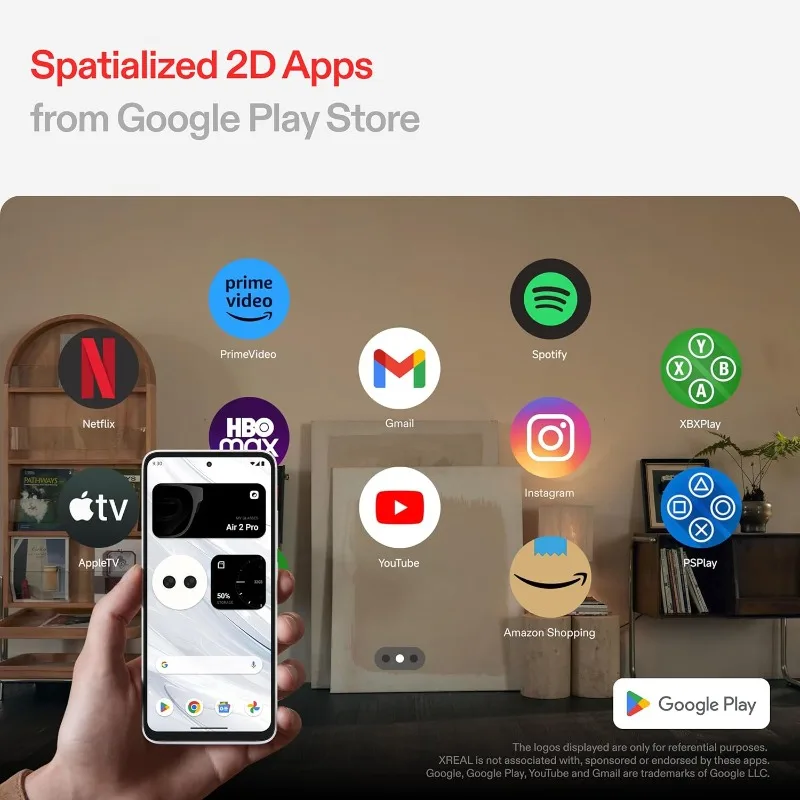 Beam Pro,The AR Glasses Spatial Computing Companion,Supports All Google Play Store Apps,Multiple Spatial Experiences for Movies