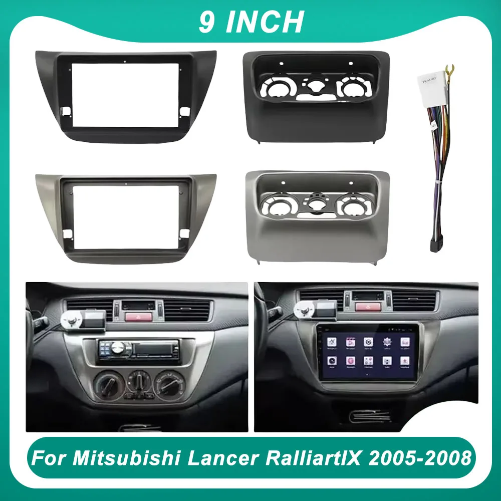 For Mitsubishi Lancer Ralliart IX GLX Sportback 9 Inch Car Frame Fascia Adapter Android Radio Audio Dash Fitting Panel Kit