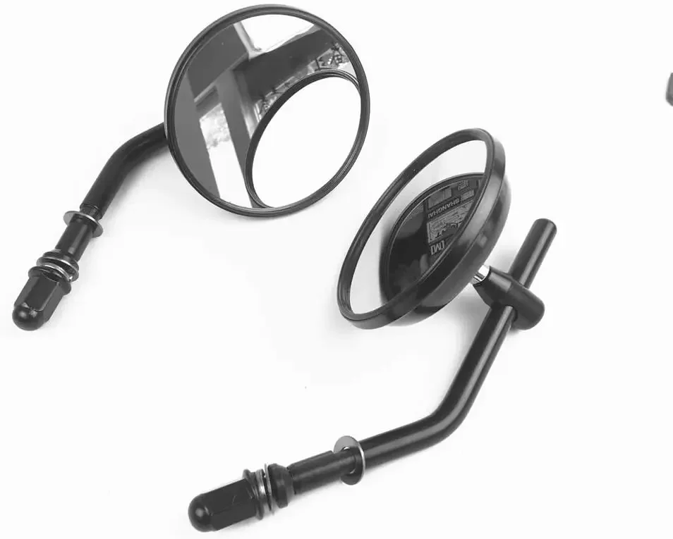 

1 пара черных 8 мм винтов с коротким стержнем 3 дюйма круглое зеркало заднего вида для Harley Dyna Bobber Chopper Old School 1982-2018 Up