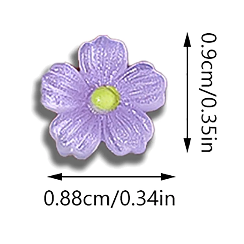 10Pcs DIY Nail Art Gradient Ice Transparent Cherry Blossom Nail Accessories Five Petal Flower Resin DIY Nail Decoration