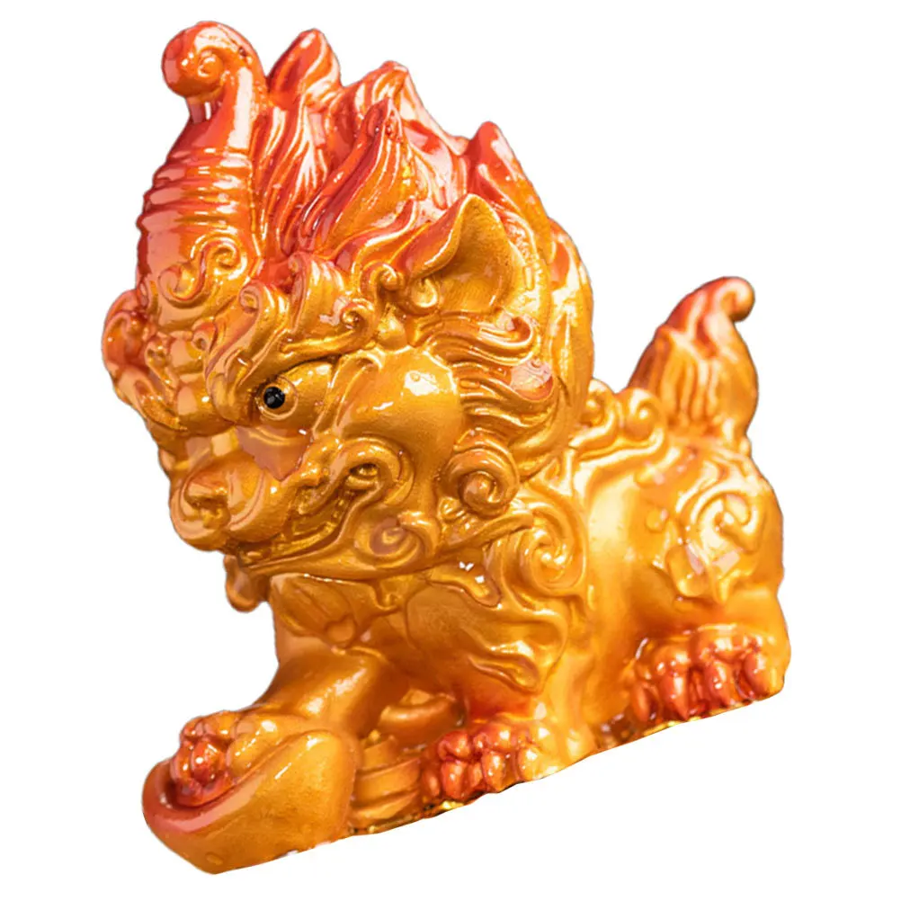 

Mini Kylin Statue Resin Ancient Chinese Mythical Beast Home Decor Desktop Ornament Gift Small Animal Sculpture