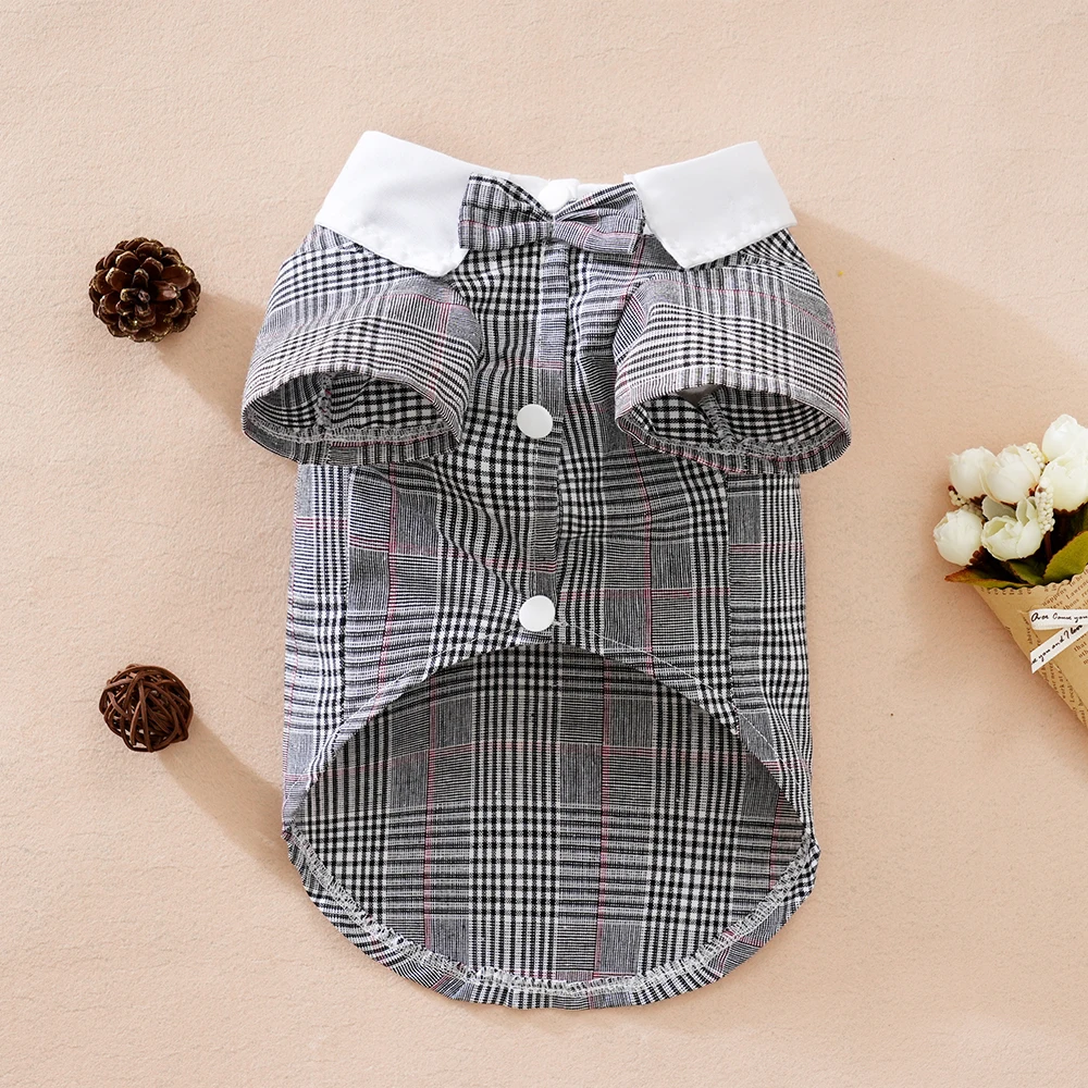 Pet Gentleman Autumn Fashion Shirt Dog Formal Novelty Suit Wedding Party Funny Perro Kitten Costume UniformTeddy Apparel Dresses