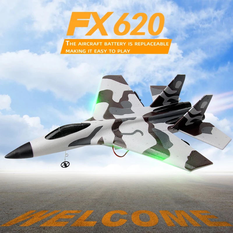 FX620 2.4G Radio EPP Foam Remote Control Flying Model Glider With LED Lights Aircraft Airplanes For Children Gift