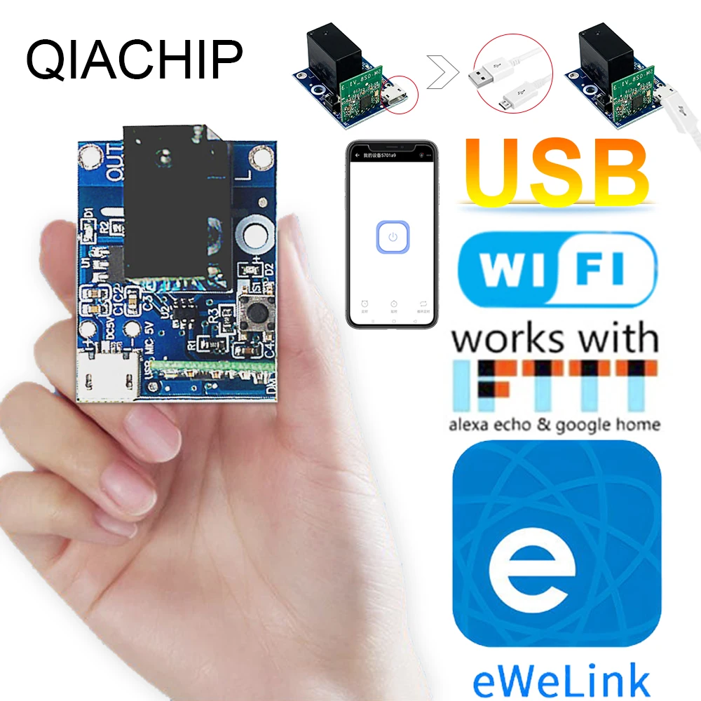 eWelink Wifi Smart Switch DC 5V Inching/Self-Locking Wireless Relay Module Smart Home Automation for Lights Kitchen Appliances