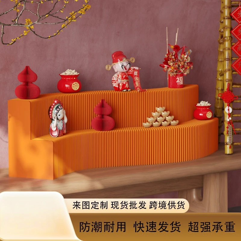 

Spot multi-layer foldable display stand product display rack exhibition landing island platform movable display rack wholesale