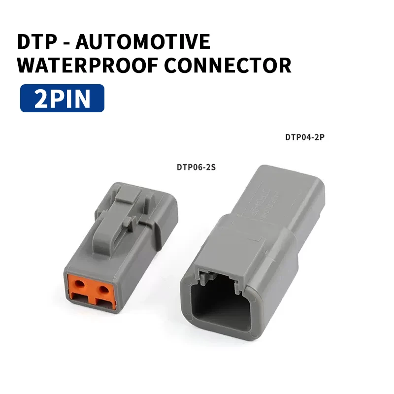 DTP Gray 2 Pin Male Female Waterproof Electrical Auto Connector DTP06-2S DTP04-2P