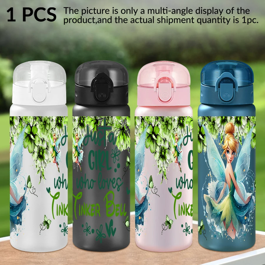 

1Pc Disney Little Fairy Green Leaf Pattern 26oz Plastic Water Bottle Outdoor Sports Water Cup Birthday/Homecoming Gift
